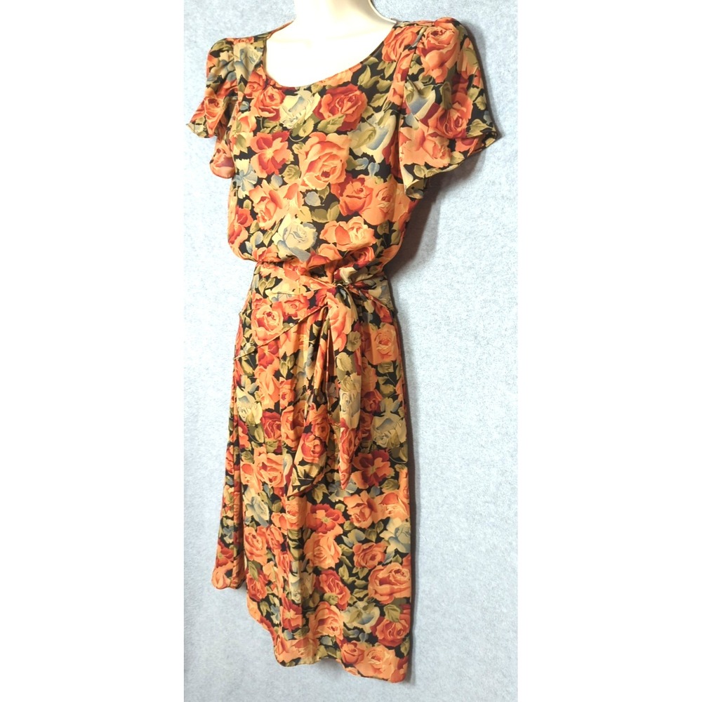 Vtg Early Jody California Midi Dress M Floral Farm House Chic Prairie Feminine